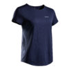 Damen T-Shirt Tennis Rundhals - Dry Essentiel 100 Club marineblau