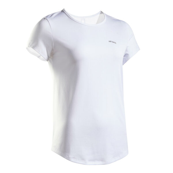 Damen T-Shirt Tennis Rundhals - Dry Essentiel 100 Club weiss