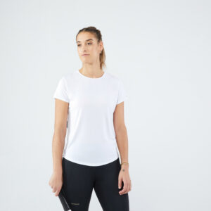 Damen T-Shirt Tennis Rundhals - Essentiel 100 weiss