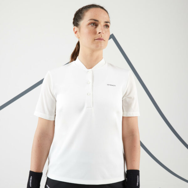Damen Tennis Poloshirt - Dry 500 Soft weiss
