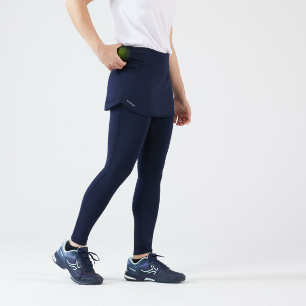 Damen Tennisrock mit Leggings - Dry Hip Ball blau/schwarz