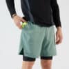 Herren Tennisshorts mit Radlerhose 2-in-1 - Thermic graugrün/schwarz