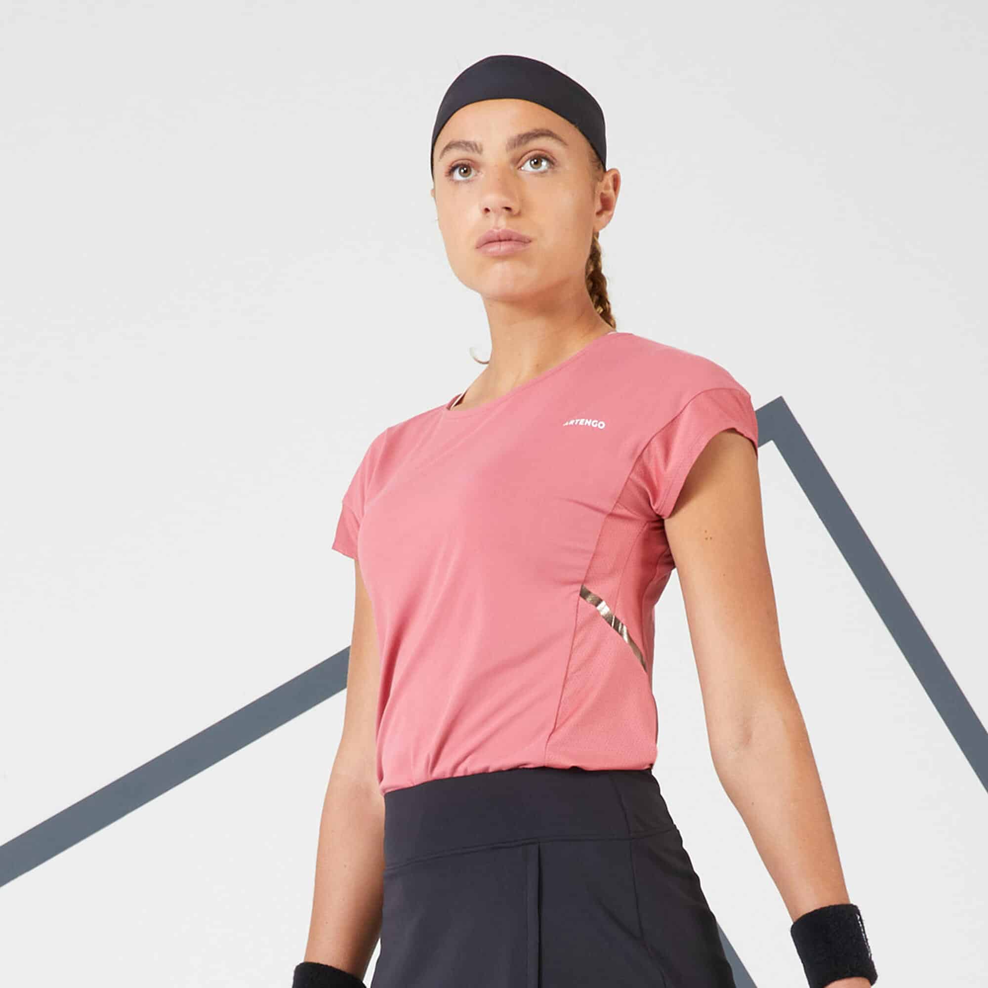 Tennis T-Shirt Damen - Dry 500 rosa