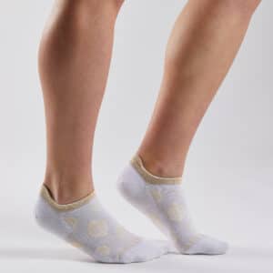 Tennissocken Bio-Baumwolle Low - RS 160 weiss Blattdesign ein Paar