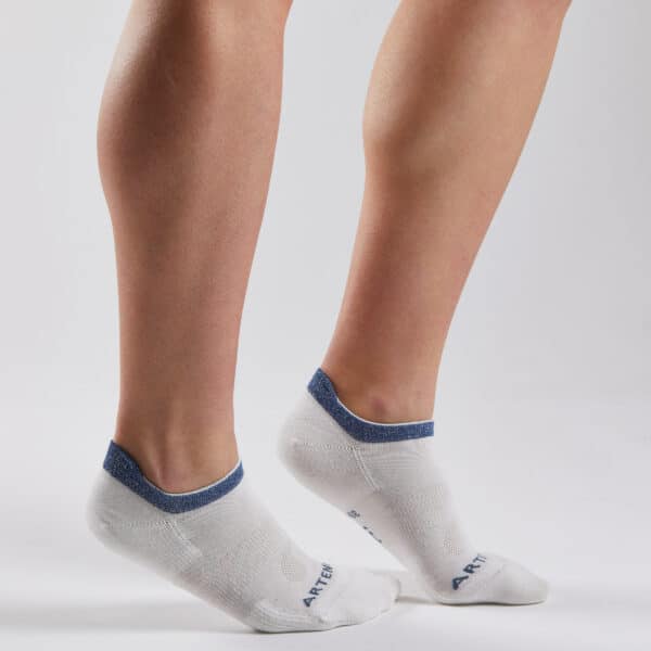 Tennissocken Bio-Baumwolle Low - RS 160 weiss/blau ein Paar