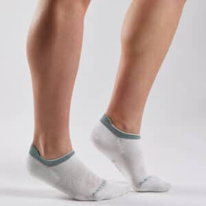 Tennissocken Bio-Baumwolle Low - RS 160 weiss/grün ein Paar