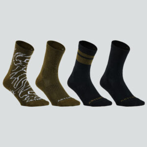 Tennissocken High 4er-Pack - RS 300 khaki/schwarz Motive