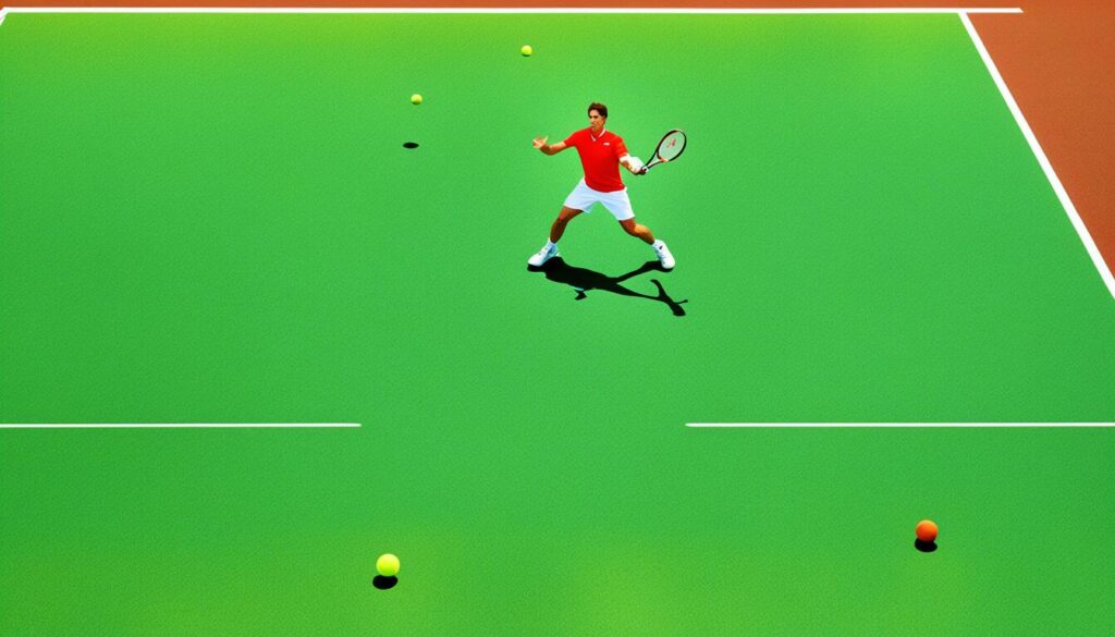 Tennisball Spielfeldanpassung