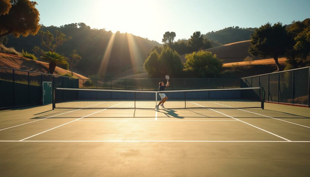 Tennis No-Volley Zone im Spiel